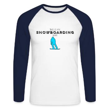 Chemise de snowboard - T-shirt baseball manches longues Homme - blanc/marine - Devant - Nik (191cm)
