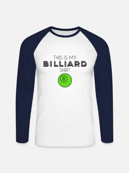 Billiard shirt - Unisex Baseballshirt langarm - Weiß/Navy