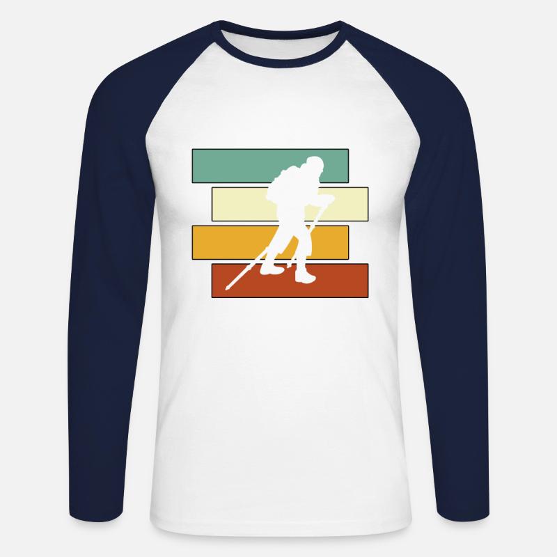 Bergsteigen Retro - Unisex Baseballshirt langarm - Weiß/Navy
