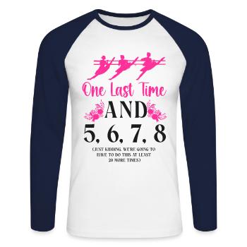 Ballet Dancer Dance Girl Ballerina - Unisex Baseballshirt langarm - Weiß/Navy - Vorne - Nik (191cm)