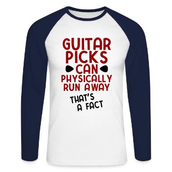 Akustik Spruch Für E-Gitarre Konzert Gitarre - Unisex Baseballshirt langarm - Weiß/Navy - Vorne - Nik (191cm)
