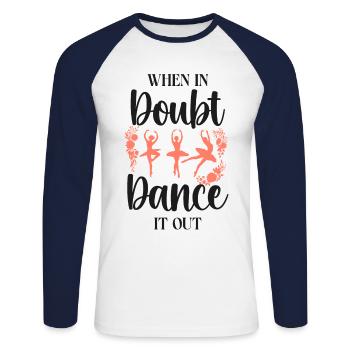 Ballet Dancer Dance Girl Ballerina - Unisex Baseballshirt langarm - Weiß/Navy - Vorne - Nik (191cm)