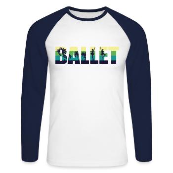 Ballet Dancer Dance Girl Ballerina - Unisex Baseballshirt langarm - Weiß/Navy - Vorne - Nik (191cm)