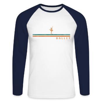Ballet Dancer Dance Girl Ballerina - Unisex Baseballshirt langarm - Weiß/Navy - Vorne - Nik (191cm)