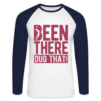 Volleyballer Spruch Für Volleyballspiel Volleyball - Unisex Baseballshirt langarm - Weiß/Navy - Vorne - Nik (191cm)