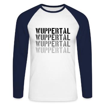 Wuppertal - Unisex Long Sleeve Baseball T-Shirt - white/navy - Front - Nik (191cm)