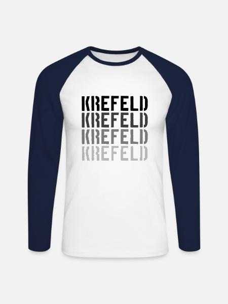 Krefeld - Unisex Long Sleeve Baseball T-Shirt - white/navy