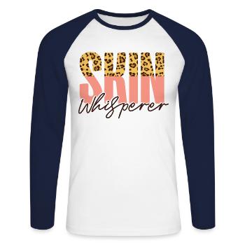 Cute Licensed Esthetician Skincare - Unisex Baseballshirt langarm - Weiß/Navy - Vorne - Nik (191cm)