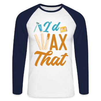 Cute Esthetician Skincare - Unisex Baseballshirt langarm - Weiß/Navy - Vorne - Nik (191cm)