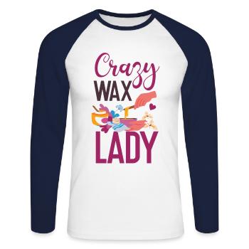 Cute Esthetician Skincare - Unisex Baseballshirt langarm - Weiß/Navy - Vorne - Nik (191cm)
