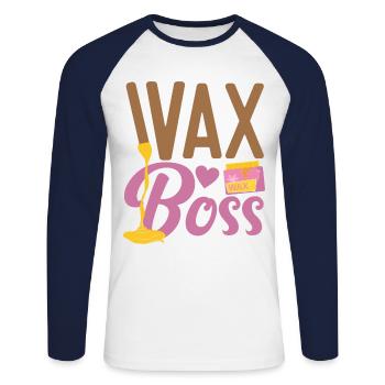 Cute Esthetician Skincare - Unisex Baseballshirt langarm - Weiß/Navy - Vorne - Nik (191cm)