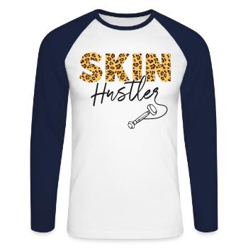 Cute Esthetician Skincare - Unisex Long Sleeve Baseball T-Shirt - white/navy - Front - Nik (191cm)