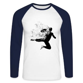 Mixed Martial Arts MMA - Unisex Baseballshirt langarm - Weiß/Navy - Vorne - Nik (191cm)