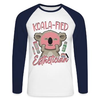 Cute Licensed Esthetician Skincare - Unisex Baseballshirt langarm - Weiß/Navy - Vorne - Nik (191cm)