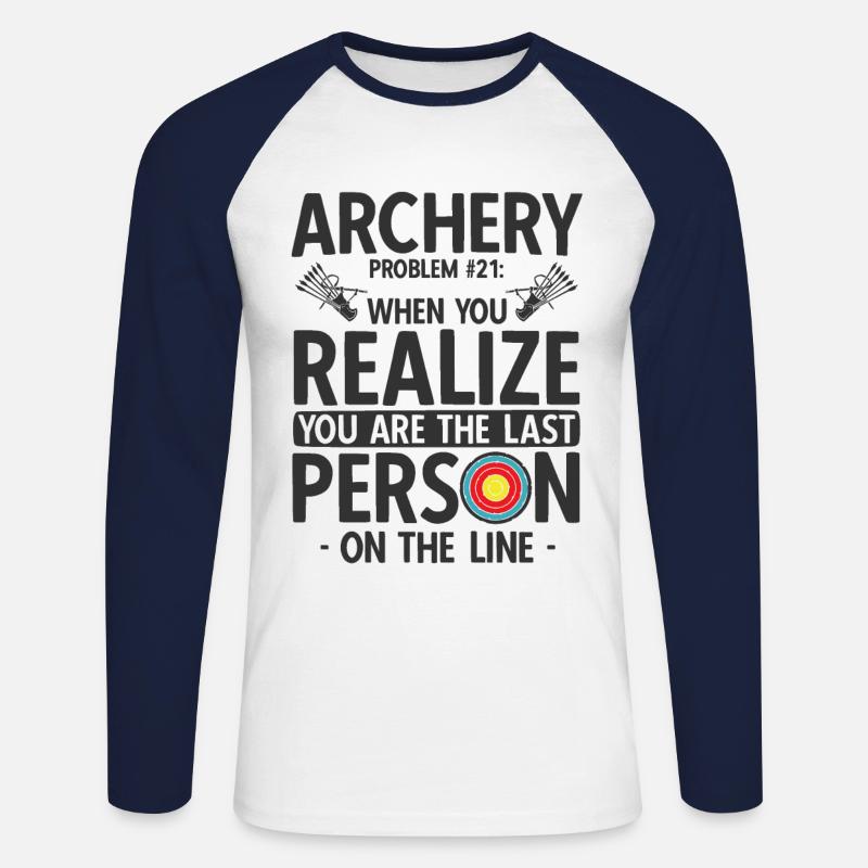 Bogenschießen Archery - Unisex Baseballshirt langarm - Weiß/Navy