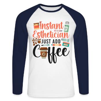 Cute Licensed Esthetician Skincare - Unisex Baseballshirt langarm - Weiß/Navy - Vorne - Nik (191cm)