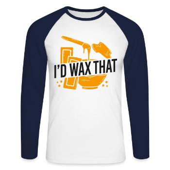 Cute Esthetician Skincare - Unisex Baseballshirt langarm - Weiß/Navy - Vorne - Nik (191cm)