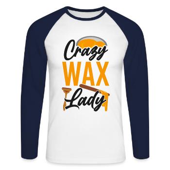 Cute Esthetician Skincare - Unisex Baseballshirt langarm - Weiß/Navy - Vorne - Nik (191cm)