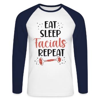 Cute Licensed Esthetician Skincare - Unisex Baseballshirt langarm - Weiß/Navy - Vorne - Nik (191cm)