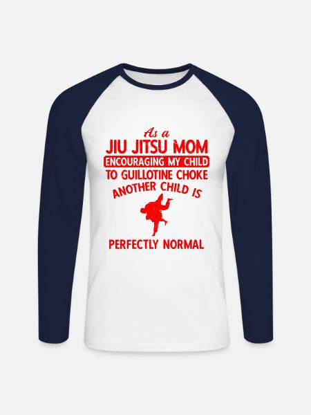 BJJ Jiu Jitsu - Unisex Baseballshirt langarm - Weiß/Navy