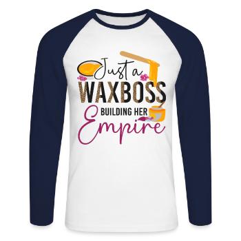 Cute Esthetician Skincare - Unisex Baseballshirt langarm - Weiß/Navy - Vorne - Nik (191cm)