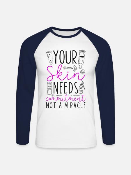 Cute Licensed Esthetician Skincare - Unisex Baseballshirt langarm - Weiß/Navy