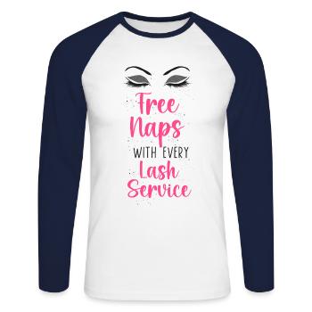 Esthetician Skincare Beautician - Unisex Long Sleeve Baseball T-Shirt - white/navy - Front - Nik (191cm)