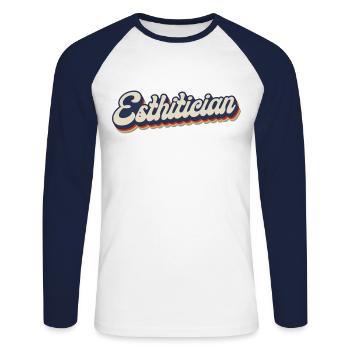 Cute Licensed Esthetician Skincare - Unisex Baseballshirt langarm - Weiß/Navy - Vorne - Nik (191cm)
