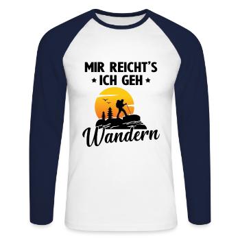 Mir reicht's ich geh wandern Wander Shirt Fun - Unisex Baseballshirt langarm - Weiß/Navy - Vorne - Nik (191cm)