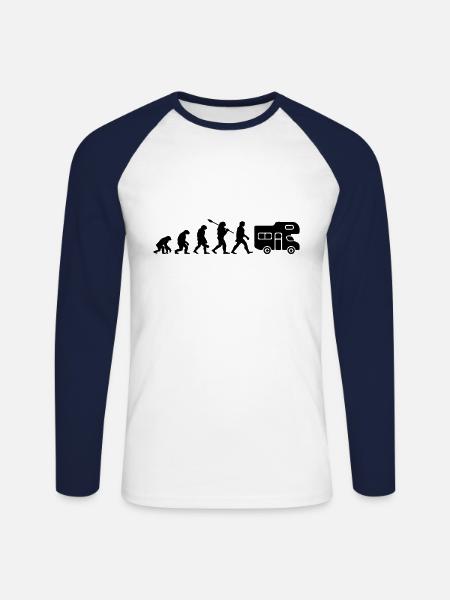 Entwicklung von Wohnmobilen - Unisex Baseballshirt langarm - Weiß/Navy