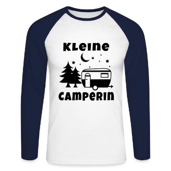 Nachwuchs Camper Nachwuchscamper Camping Wohnmobil - Unisex Baseballshirt langarm - Weiß/Navy - Vorne - Nik (191cm)