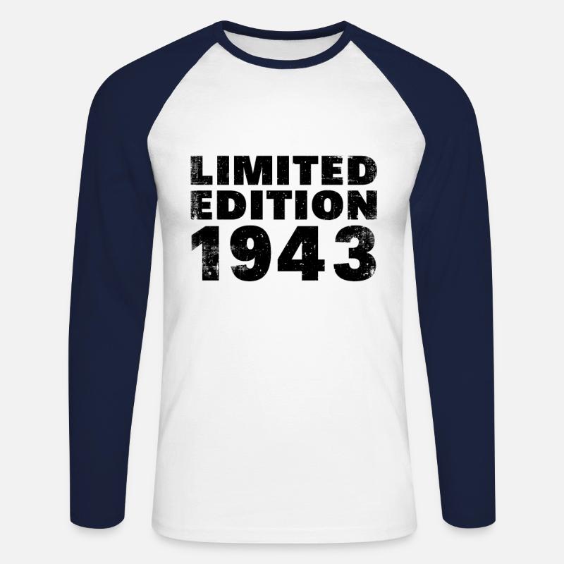 Limitierte Auflage 1943 - Unisex Baseballshirt langarm - Weiß/Navy