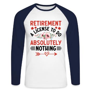 Grand-mère retraitée Pension de retraite Grand-mère Reti - T-shirt baseball manches longues Homme - blanc/marine - Devant - Nik (191cm)