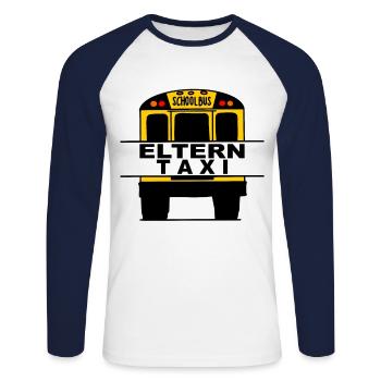 Schulbus School Bus Driver Grundschule Elterntaxi - Unisex Baseballshirt langarm - Weiß/Navy - Vorne - Nik (191cm)