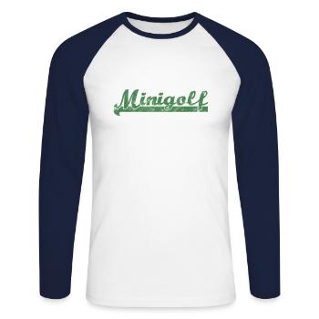 Golf miniature - T-shirt baseball manches longues Homme - blanc/marine - Devant - Nik (191cm)