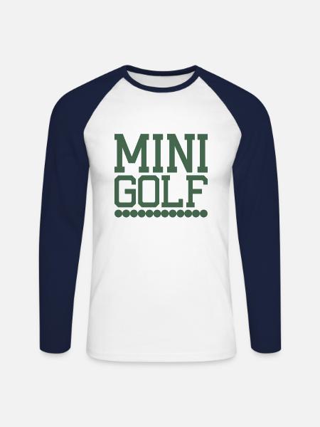 Miniature golf - Unisex Long Sleeve Baseball T-Shirt - white/navy