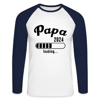 Dad 2024 Store Announces Pregnancy Future Dad - Unisex Long Sleeve Baseball T-Shirt - white/navy - Front - Nik (191cm)