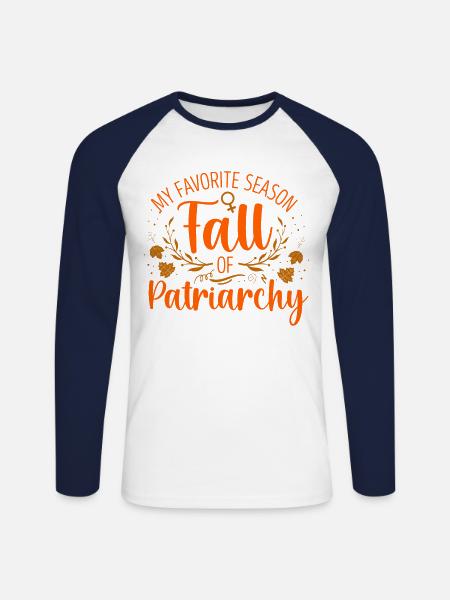 Féministe Ma saison préférée Automne - T-shirt baseball manches longues Homme - blanc/marine