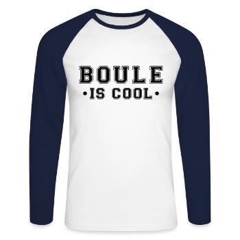 Boule is cool Funny boulspieler - Unisex Long Sleeve Baseball T-Shirt - white/navy - Front - Nik (191cm)