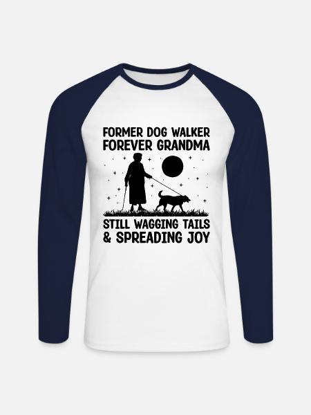 Hundeliebhaber Rentner Oma Rentner Hundebesitzer Hund Hund - Unisex Baseballshirt langarm - Weiß/Navy
