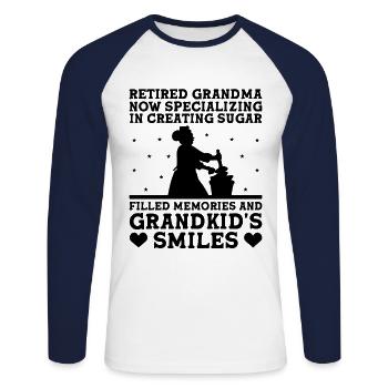 Bäckerei Rentner Rentner Rentner Bäcker Pas - Unisex Baseballshirt langarm - Weiß/Navy - Vorne - Nik (191cm)