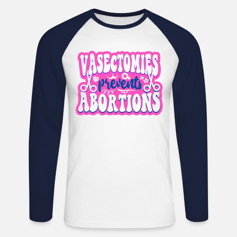 Feminist Vasectomies Prevents - Unisex Baseballshirt langarm - Weiß/Navy