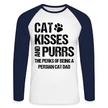 Persian Cat Cat Lover Cat Owner Persian Longhair C - Unisex Long Sleeve Baseball T-Shirt - white/navy - Front - Nik (191cm)