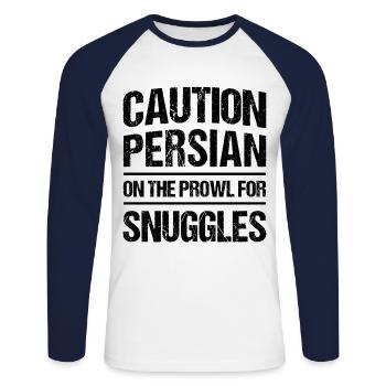Persian Cat Cat Lover Cat Owner Persian Longhair C - Unisex Long Sleeve Baseball T-Shirt - white/navy - Front - Nik (191cm)