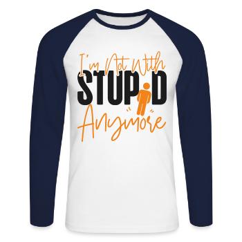 Happy Divorce Party I'm Not With - Unisex Long Sleeve Baseball T-Shirt - white/navy - Front - Nik (191cm)