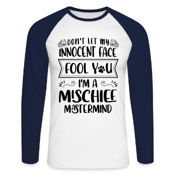 Chat persan Chat Amoureux Propriétaire de chat Persan Longhair C - T-shirt baseball manches longues Homme - blanc/marine - Devant - Nik (191cm)