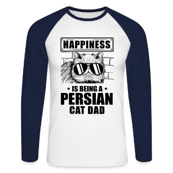 Persian Cat Cat Lover Cat Owner Persian Longhair C - Unisex Long Sleeve Baseball T-Shirt - white/navy - Front - Nik (191cm)