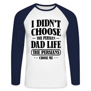 Chat persan Chat Amoureux Propriétaire de chat Persan Longhair C - T-shirt baseball manches longues Homme - blanc/marine - Devant - Nik (191cm)