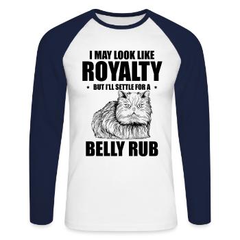 Chat persan Chat Amoureux Propriétaire de chat Persan Longhair C - T-shirt baseball manches longues Homme - blanc/marine - Devant - Nik (191cm)