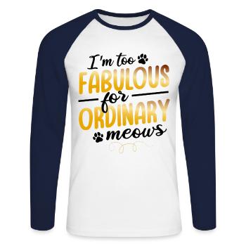 Chat persan Chat Amoureux Propriétaire de chat Persan Longhair C - T-shirt baseball manches longues Homme - blanc/marine - Devant - Nik (191cm)